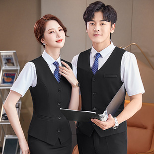Hotel Club reception work clothes men's and women's same suit vest suit KTV front desk waiter workwear vest