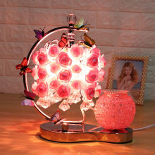 精油香薰灯插电式家用卧室床头灯玫瑰装饰品摆件美容院香薰炉