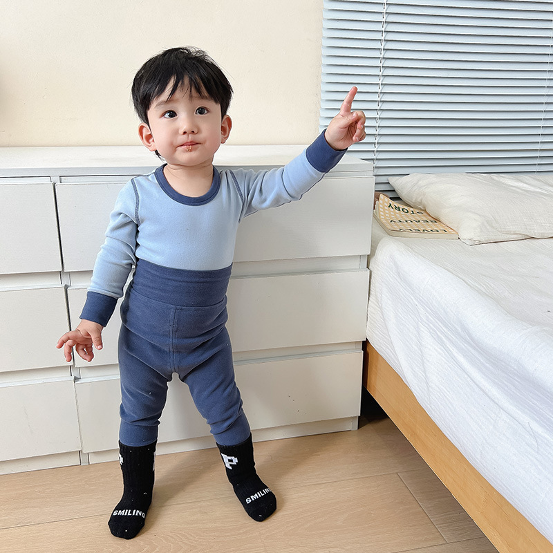 네이비 블루-따뜻한 하이웨이스트 슈트