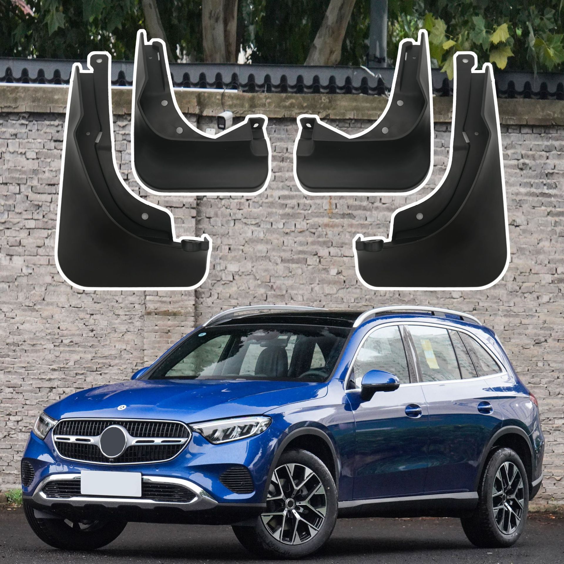 Adecuado para 23 Mercedes-Benz glc260 dinámico negro rueda ceja coche guardabarros instalación sin pérdida entrega de una pieza