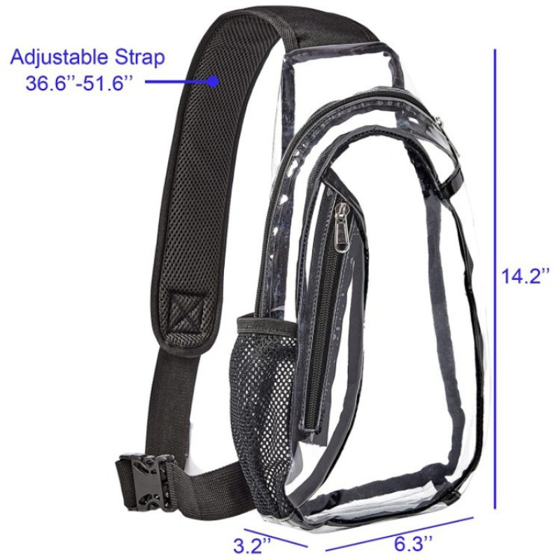 Amazon nuevo stock PVC backpack transparente mochila de pecho casual para estadios de senderismo o conciertos