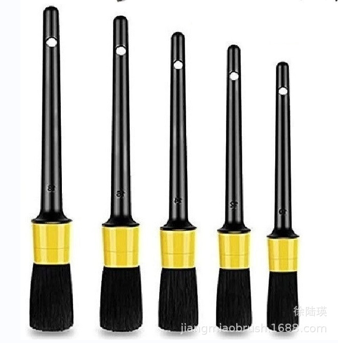 검정색, 노란색 원이 있는 두꺼운 PP 강모, OPP 가방, PP