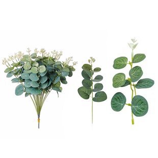 Amazon cross-border simulation green plant single money leaf eucalyptus leaf wedding flower arrangement decoration material fake leaf