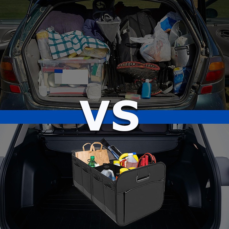 Cross-Border Car Storage Box, Foldable Oxford Cloth Storage Box, Convenient Compartmentalized Car Organizer and Storage Solution