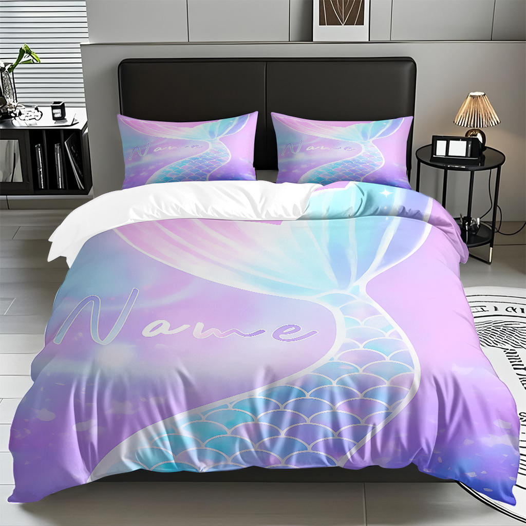 TEMU / JIT transfronterizo dibujos animados sirena digital impresión quilt kit fuente fábrica directa