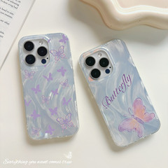 羽紗蝴蝶適用蘋果15手機殼iphone14promax防摔13高級12鐳射11簡約