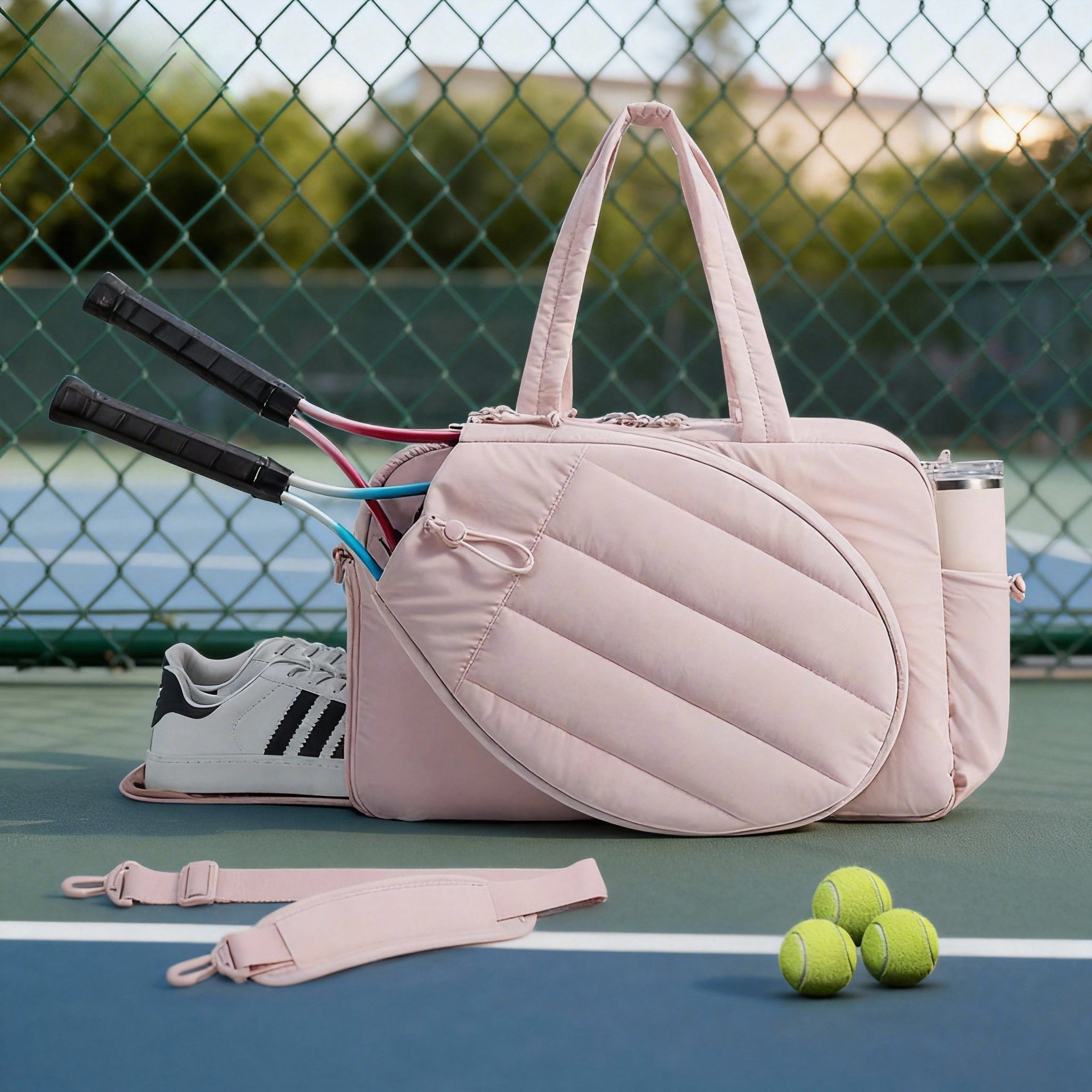 Nuevo bolso de tenis transfronterizo bolso de viaje esponjoso bolso de raqueta de bádminton deportiva bolso de almacenamiento ligero de color sólido