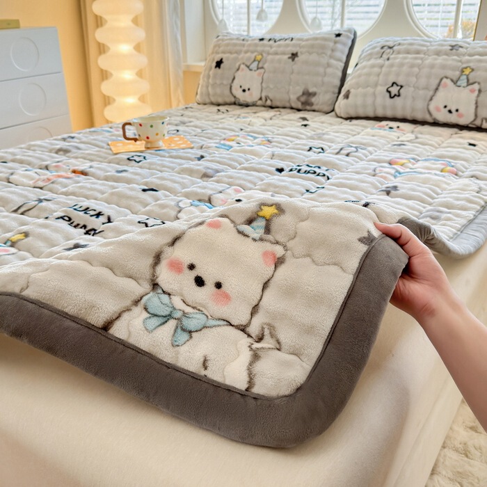 Class a Milk Velvet Bubble Velvet Mattress Quilted Mattress Rabbit Plush Home Student Dormitory Mattress Soft Cushion Bed Pad