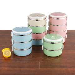 廠家批發飯盒不鏽鋼保溫飯盒雙層多層學生便當盒禮品批發印刷LOGO