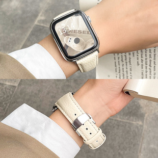 For Apple Watch Applewatch Strap s10/9 Soft Leather iwatch8/7/6/5 Generation Watch Strap