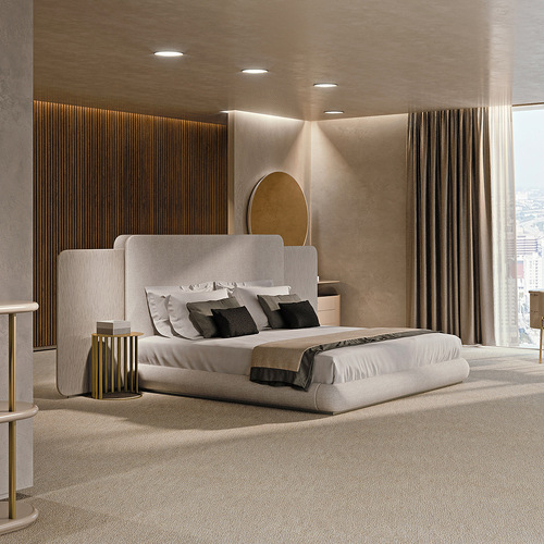 Italian light luxury bed master bedroom Nordic fabric frosted technology fabric bed simple soft bed double tatami bed