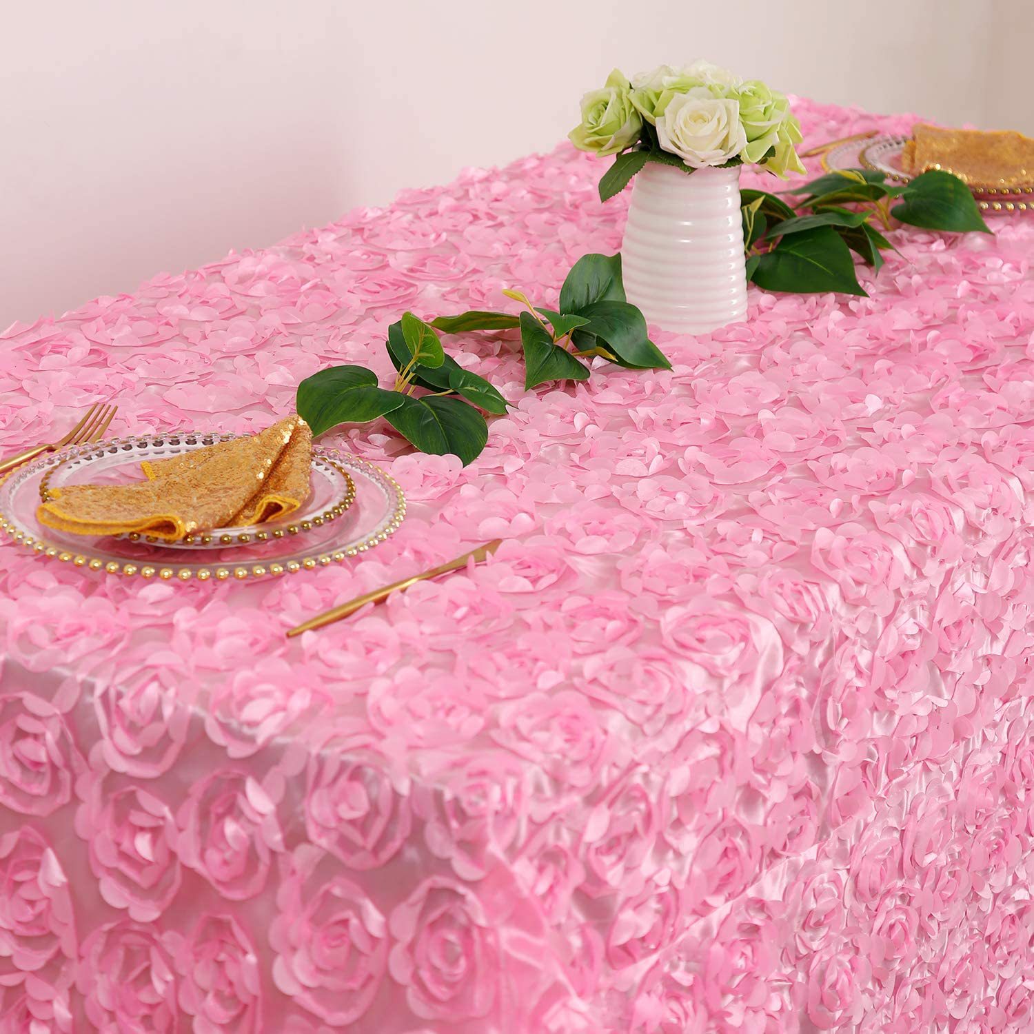 Hochzeit Tischdecke Abdeckung Sticken Rosette Rose Blume Hotel Bankett Geburtstag Party Dekoration Schönes Design Verwendung – Detail 33