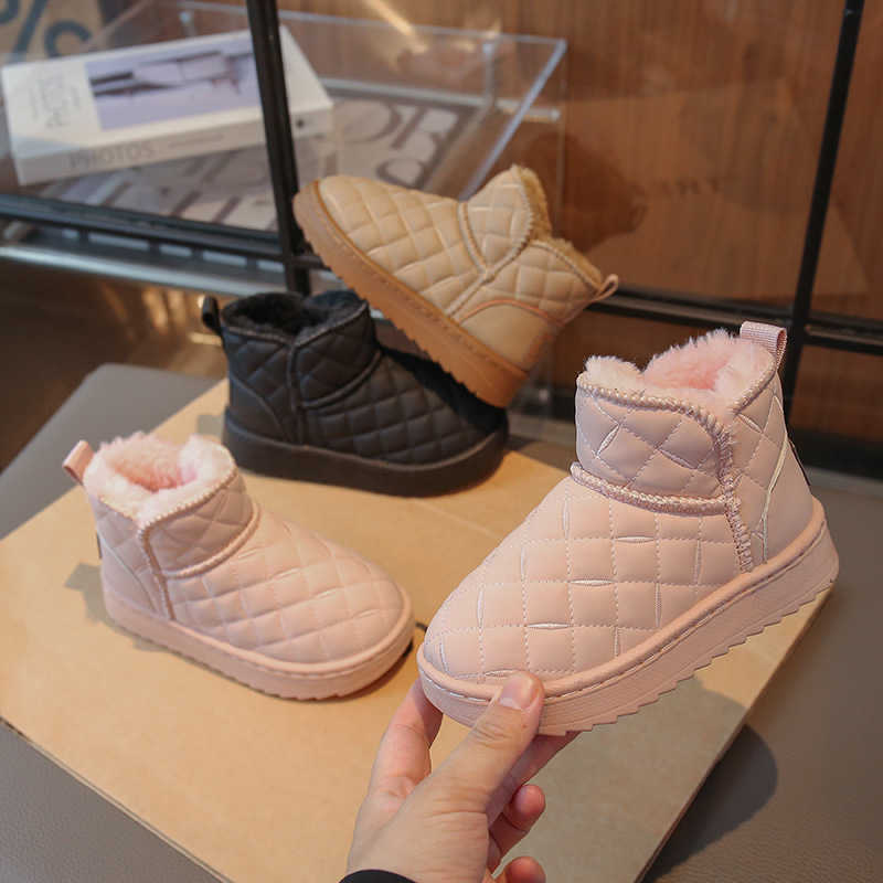 Girls' Snow Boots Winter New Plush Cotton Shoes for Boys and Girls, Warm Medium and Large Kidsren's Snow Cotton Non-Slip Boys' Boots