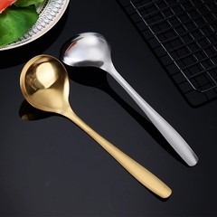 Home long handle deep head stainless steel soup spoon drinking spoon ramen spoon eating spoon tablespoon soup spoon hot pot spoon