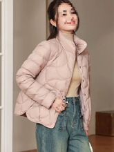 小个子轻薄羽绒棉服女短款冬季新款时尚休闲立领外套
