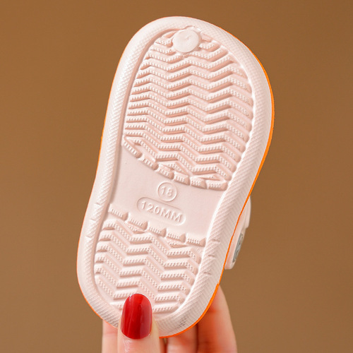 Children's sandals and slippers for girls in summer for small and medium-sized children and babies indoor soft-soled non-slip cartoon little boy's Baotou hole shoes
