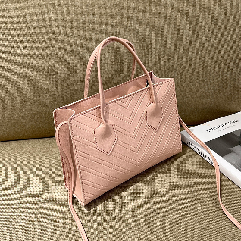 2023 nuevo estilo coreano de moda relieve V-patrón diamante bolso de hombro simple bolso de mano casual