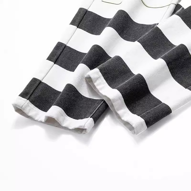 OKONKWO 16oz pesado a rayas trajes de lona gruesa motocicleta pantalones ameikaji Knight