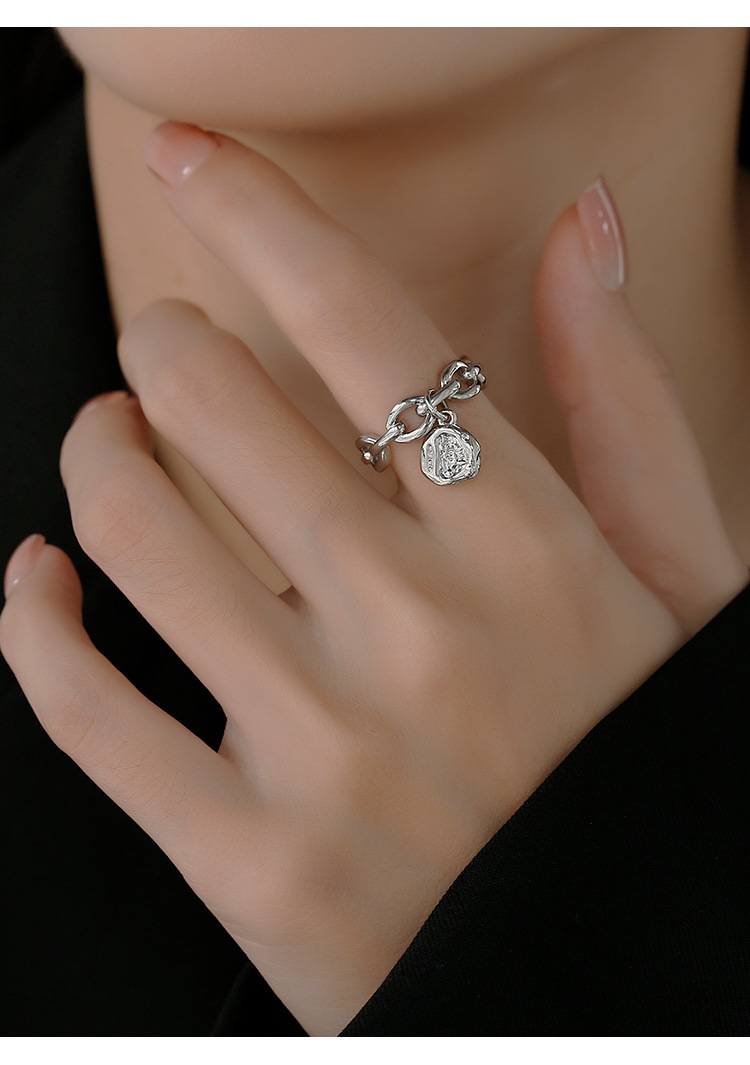 Großhandel Einfacher Stil Geometrisch Kupfer Überzug Charm Ring display picture 3