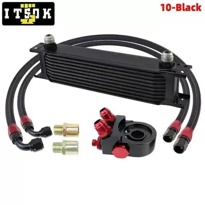 British-Style 10-Row 25-Row Oil Cooler An10 Engine Oil Cooler Oil Cooler with Upward Angle Oil Pan (car radiator) - 10-rows-of-elevation-oil-cakes