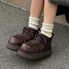 2025新款雪地靴女冬季加绒加厚防水防滑卡皮巴拉大头厚底真皮棉鞋