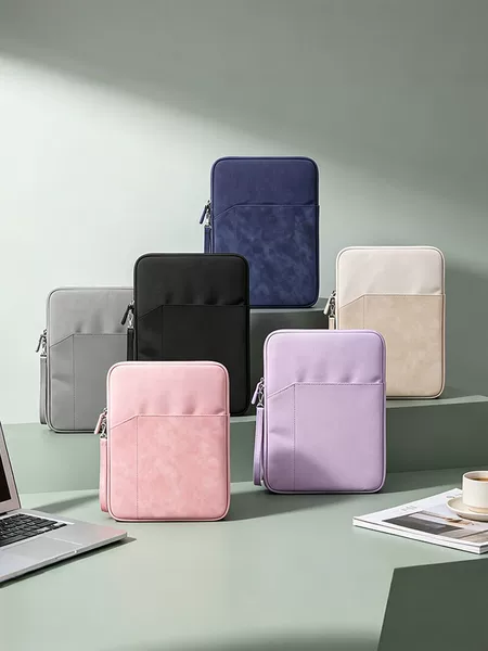 Simple and waterproof tablet case with double-layer storage, a durable and shockproof laptop sleeve, and an iPad protective case for easy carrying