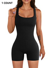 M 66930 Ribbed Square Neck Bodycon Jumpsuit ���Ʒ��������