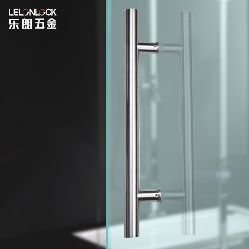 Manija de la puerta de vidrio en forma de H gruesa Manija de tubo redondo 304 de acero inoxidable personalizada Manija de la puerta de vidrio del baño de la oficina image 3