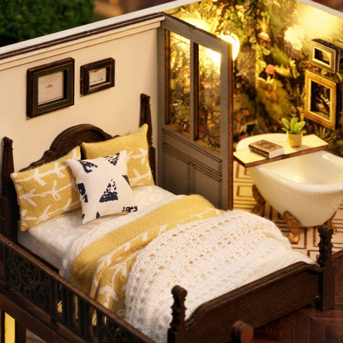 Zhiquwu retro time imprint handmade 3D three-dimensional puzzle assembly model loft cabin activity toy gift