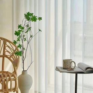 Net red dream vertical blinds curtain white gauze curtain transparent opaque living room balcony bay window non-perforated hook and loop factory