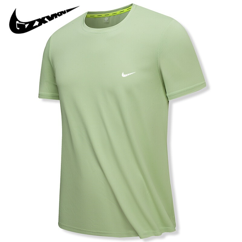 Men's Clothing 2025 Summer Short-Sleeved T-Shirt Men's Ice Silk Quick-Drying Clothing Outdoor Sports Half-Sleeved Training Fitness Running T-Shirt