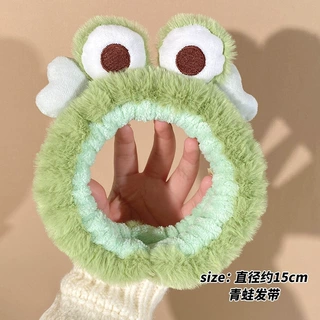 新款卡通青蛙洗脸发饰洗漱束发带甜美可爱发箍大肠圈网红批发代发
