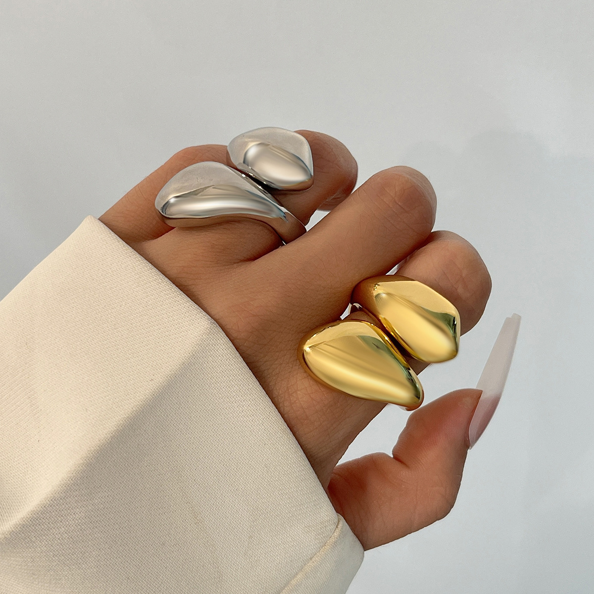 9g Weight Open Rings Classification 1 Piece Quantity Holiday, Banquet, Travel Occasion Alloy Material Geometric Pattern Women's Gender Plating Design Casual, Elegant, Lady Style Casual Elegant Lady Geometric Alloy Plating Women's Open Rings 32