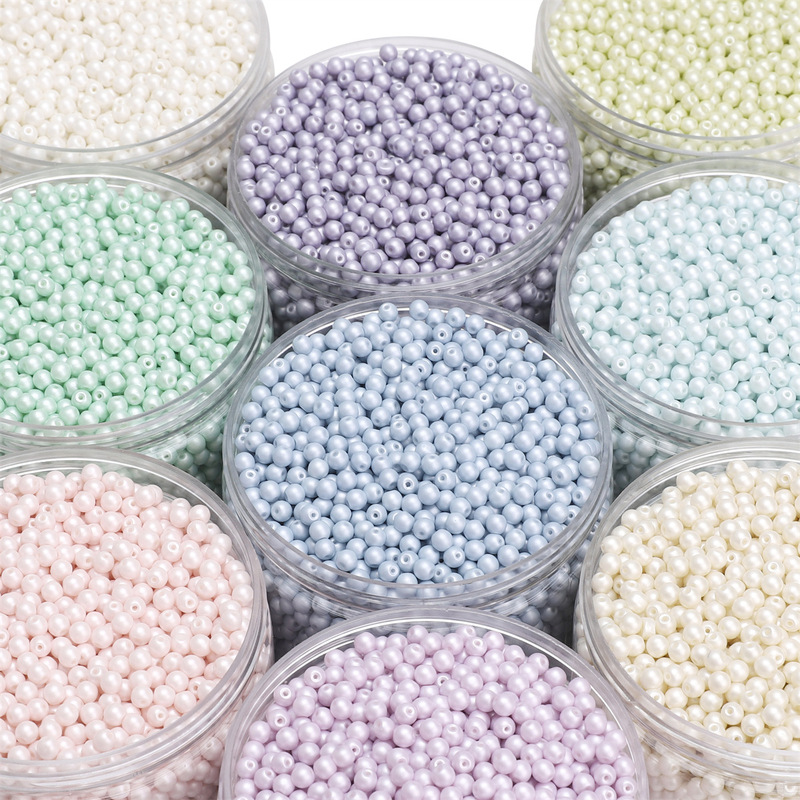 4mm Glass Pearl Beaded Beaded Rice Beads DIY Handmade Bracelet Necklace First Jewelry Material Bag Accessories Wholesale