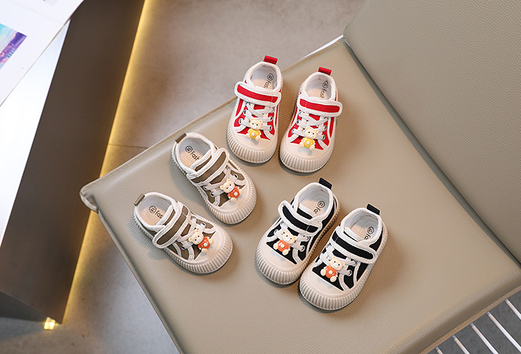 Barncanvas 2023 Vår och höst Pojkar Casual Shell Head Girls Cookie Mjuk sula Babyskor_voghion.com