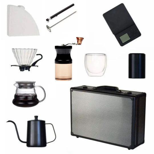 Viajes transfronterizos portátiles con básculas cajas de regalo cajas de regalo cafetera de café de preparación manual cajas de regalo cajas de café de preparación manual