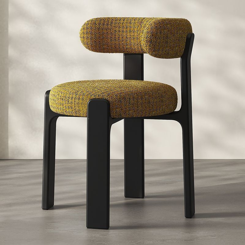 Silla de respaldo de madera moderna de lujo ligera silla de diseño de tela silla de comedor de hotel