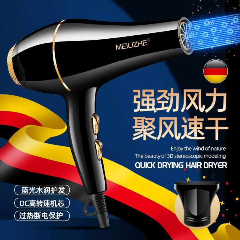 Hair Salon Household Hair Dryer Electric Hair Dryer Large and Small Power Barber Shop Quick Drying Hot and Cold Blue Light Negative Ion Cross-Border Wholesale