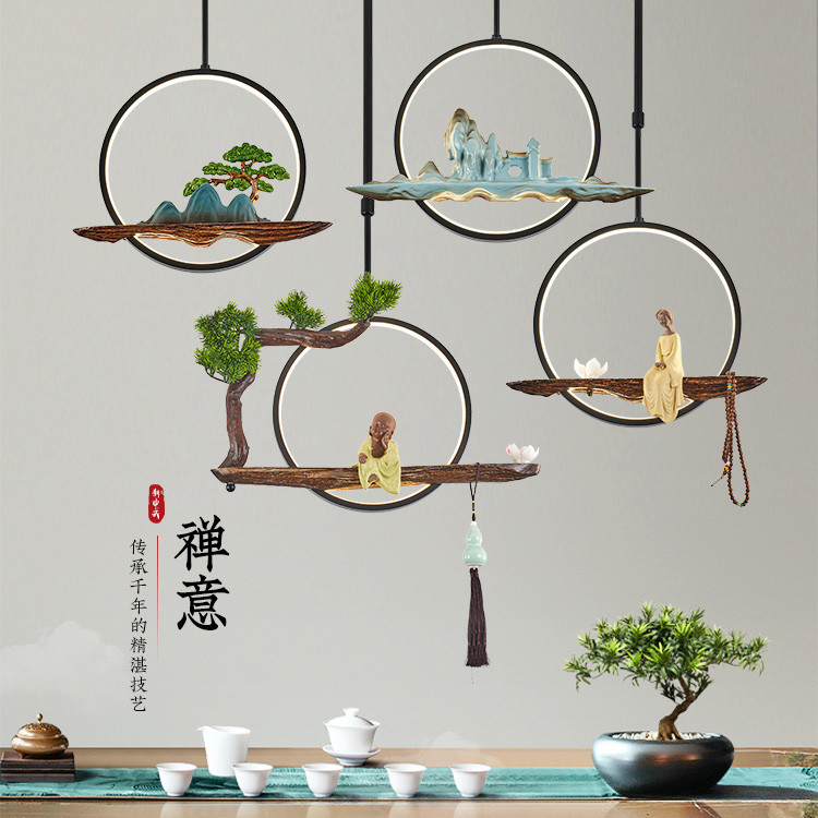 新中式書房燈茶室禪意燈餐廳床頭吊燈過道燈吧檯隔斷創意陽檯燈飾