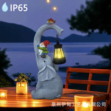 户外太阳能灯大象提灯动物树脂工艺品跨境摆件花园灯庭院灯草坪灯