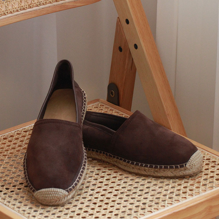 2021 Summer New Men's Casual Sheepskin Anti-Velvet Leather Round Toe Cloth Shoes Slip-on Lazy Shoes Fisherman Cloth Shoes