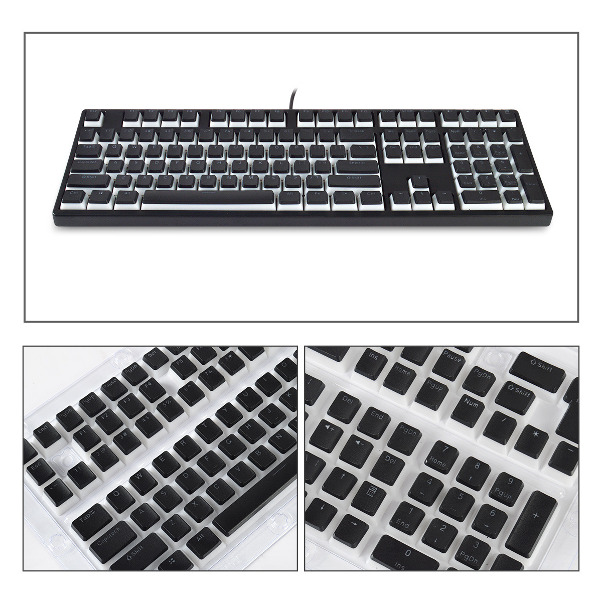 Tapa de teclado de pudín en caja teclado mecánico pudín doble piel leche tapa de llave transparente PBT personalizado crema jalea