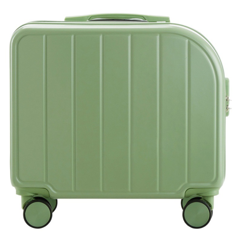 Pequeño equipaje Maleta de embarque ligero de 18 pulgadas para mujer Maleta de rueda de silencio universal Funda de cuero para niños de 16 pulgadas