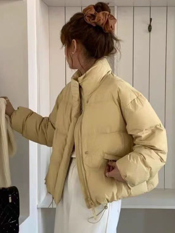 糖果色立领羽绒服女短款2025冬季新款甜美白鸭绒小个子显瘦面包服|undefined