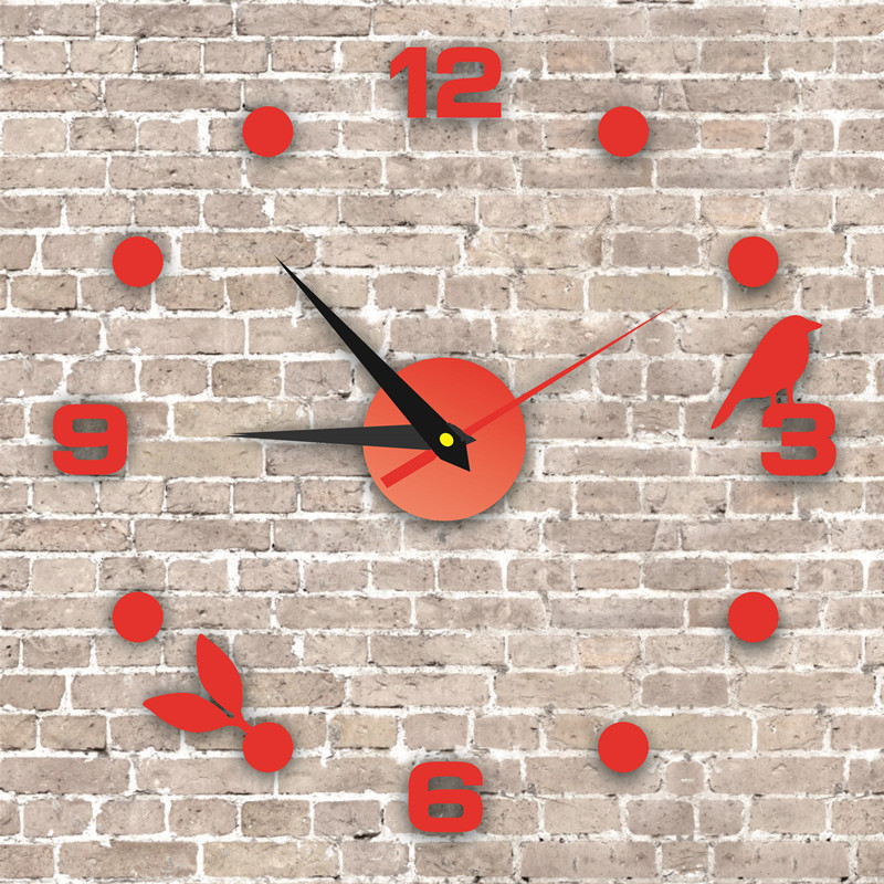 DIY transfronterizo creativo etiqueta de la pared Reloj de pared sala de estar creativo acrílico mudo tridimensional simple al por mayor reloj de pared decorativo