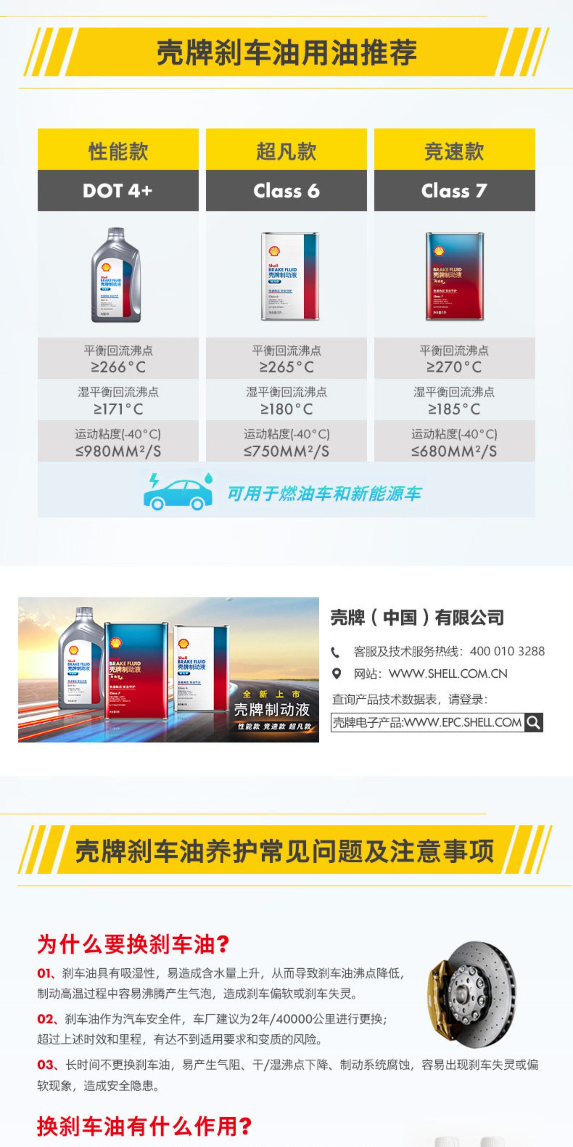 Shell Brake Fluid Extraordinary Brake Oil with Stable Performance and Long-Lasting Braking Performance Class 6 1L Pack
