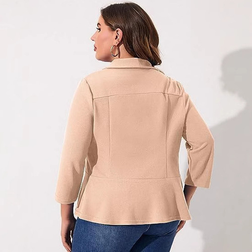 2025 Cross-border Amazon WISH Foreign Trade New Arrival Lightweight, Comfortable, Casual Women’s Plus-Size Ruffled Blazer