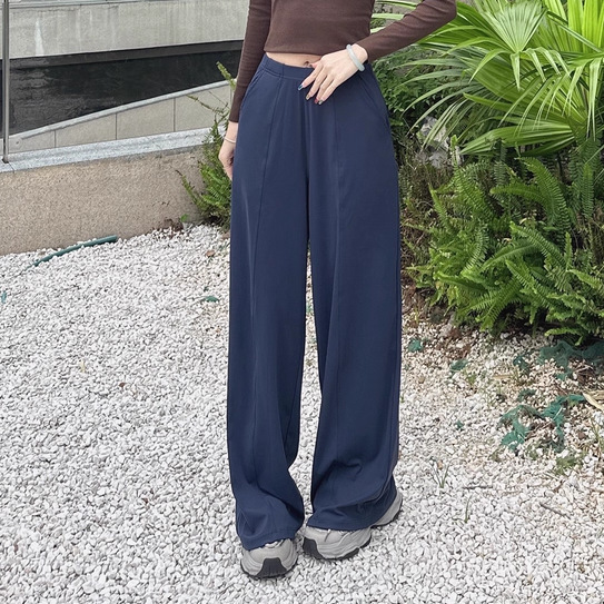 Cross-Border Women's Autumn and Winter Quick-Drying Wide-Leg Yoga Pants Running Pilates Fitness Straight-Leg Loose Sports Pants