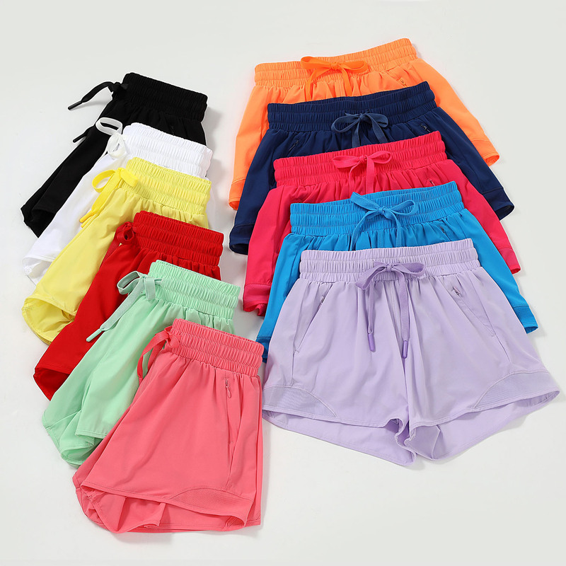 Women's Summer Sports Shorts, Quick-Drying, Anti-Exposure, Lulu Alternative, Fitness Shorts with Spandex Lining, 2-in-1, Suitable for Running