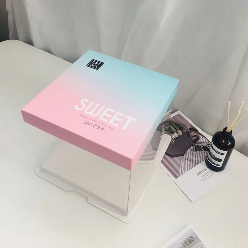 三合一透明誕生日ケーキ箱ネット赤同型シングル二重スイーツ西点包装箱焙煎包装箱|undefined